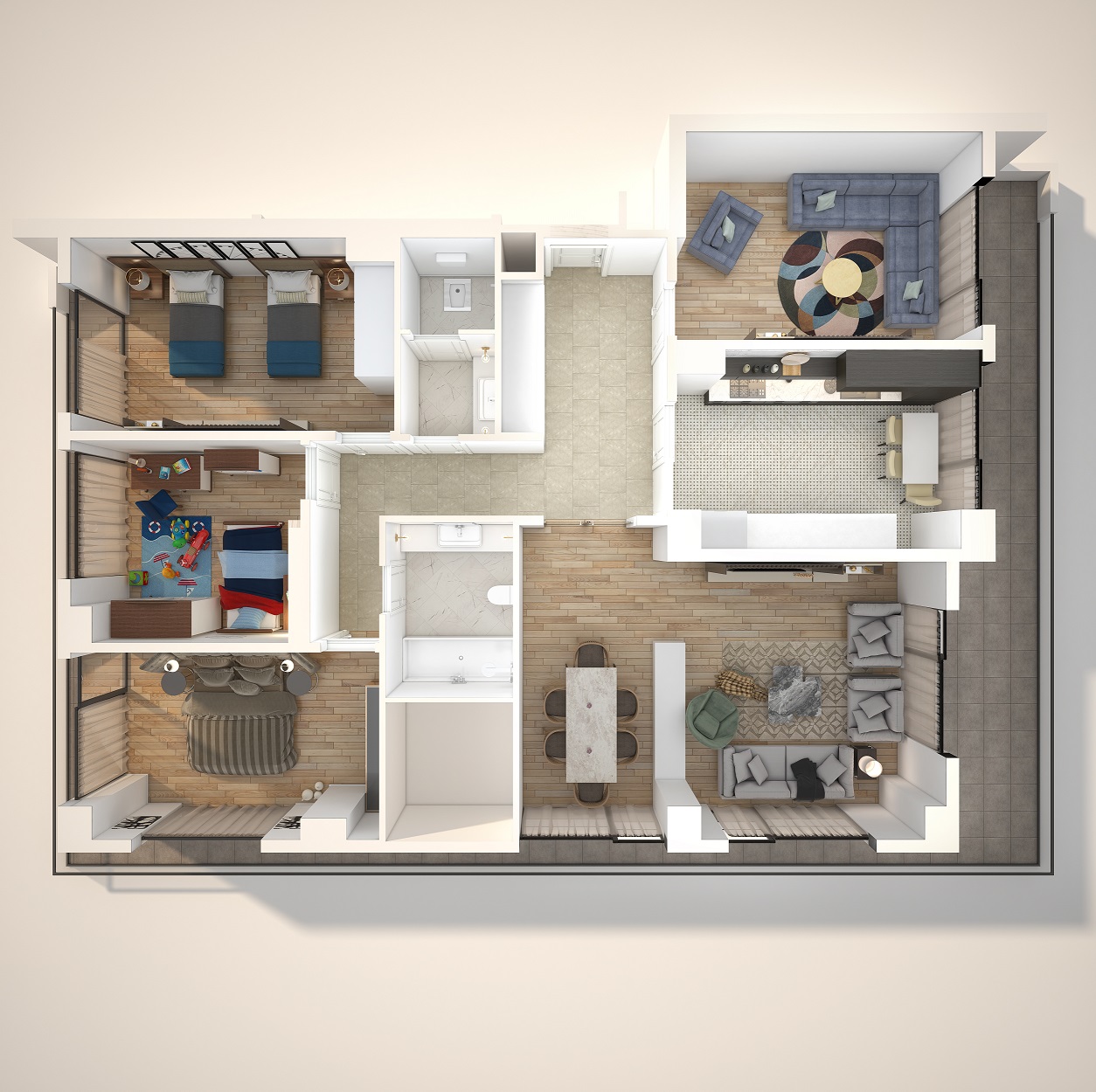 3d Interior Floor Plan Tetla